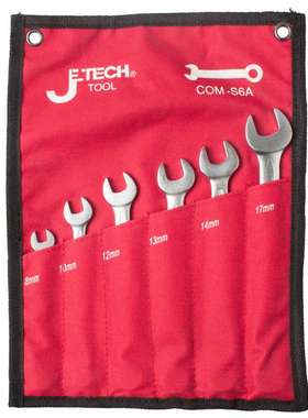 捷科 梅开两用扳手梅花开口扳手组6件套铬钒钢镀铬8-17mmCOM-S6A