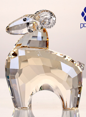 水晶摆件羊十二生肖卡通动物高档生日礼K物创意现代简约轻奢装饰