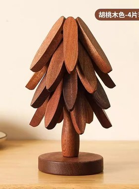 圣诞树隔热垫餐桌k防烫垫一棵树实木玄关装饰摆件乔迁新居礼物搬