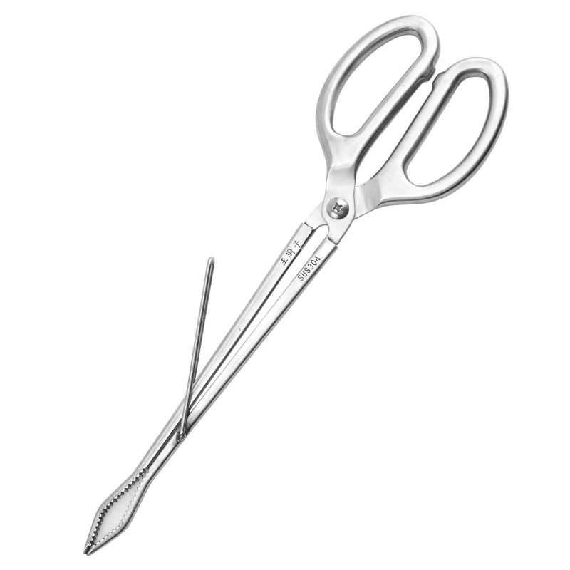 全304不锈钢黄鳝夹子防侧滑黄B鳝钳泥鳅夹螃蟹夹钳垃圾夹赶海工具