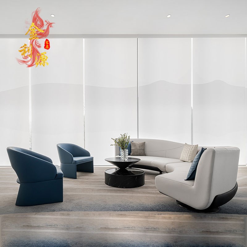 需定制酒店接待贵宾弧形沙n发售楼处洽谈桌椅样板房直排卡座茶几