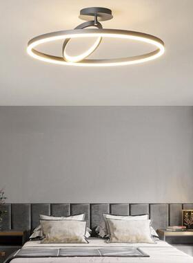 卧室主灯 北欧圆形灯具现代简约主卧房间灯极简白色设计师吸顶灯