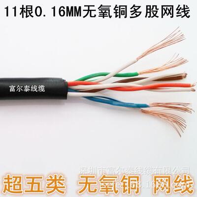 深圳厂家供应超五类非屏蔽7*0.18mm多股纯铜 CAT 5E24AWG网线