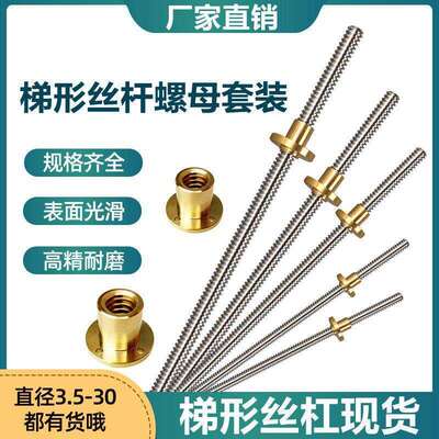 304不锈钢316t型氮化QPQ加硬电机非标多头微型小螺纹梯形丝杆丝杠