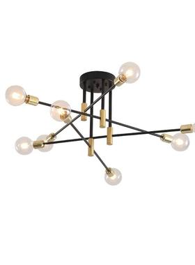 北欧客厅卧室金黑色设计师创意树枝型交错交叉工业风餐厅吸顶灯