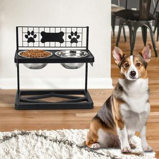 物碗不锈钢狗碗防打翻升降狗碗狗盆大型犬狗狗碗食盆宠物慢食碗