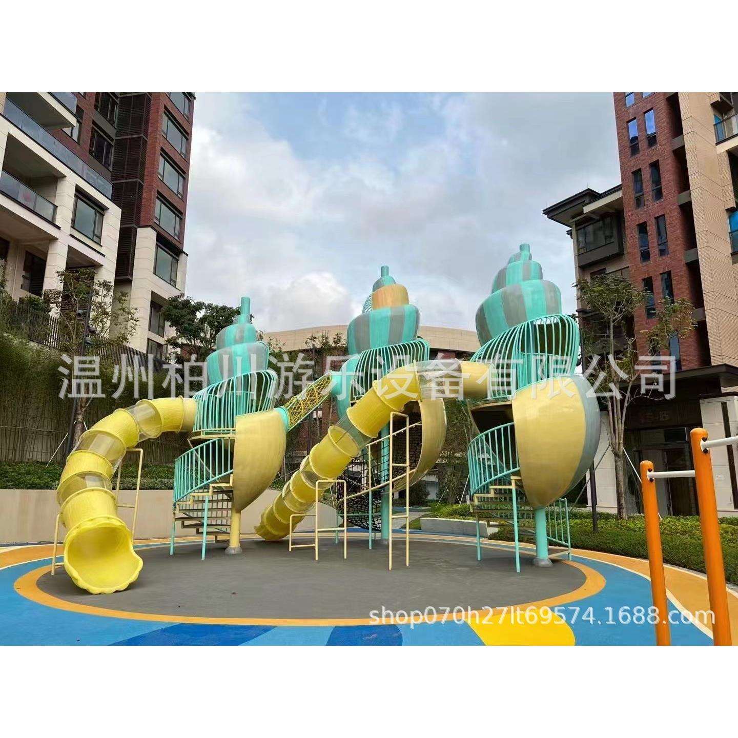 非标滑梯户外大型游乐设备景区游乐场钻洞攀爬网无动力不锈钢滑梯图片