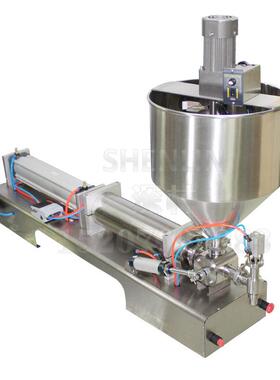 全气动活塞灌装机配电动搅拌料斗500-5000ml半自动灌装设备厂家