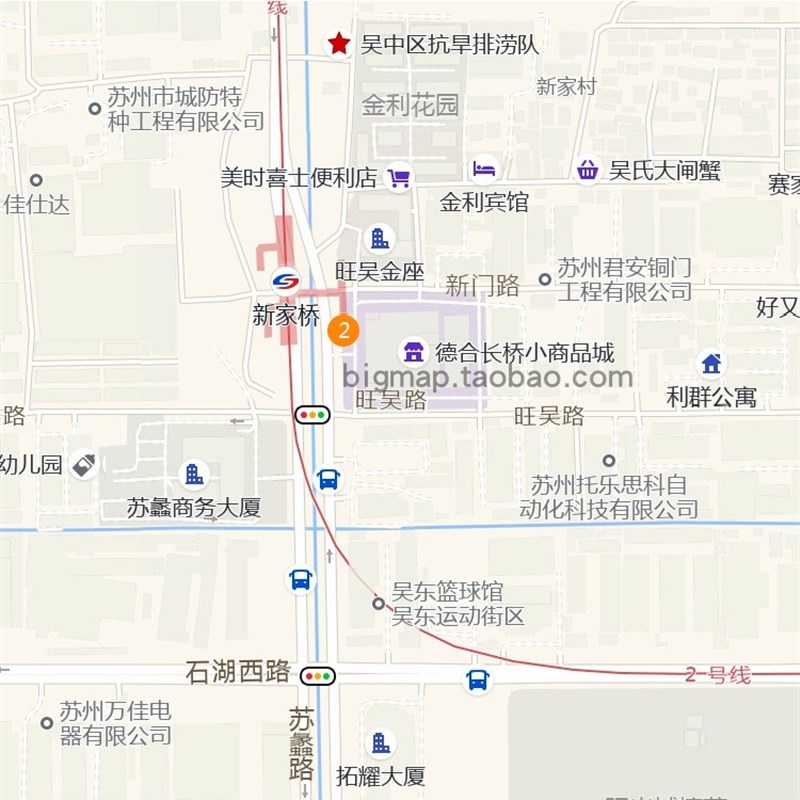 苏州市吴中区长桥街道地图2021 路线定制城市交通区域划分贴图