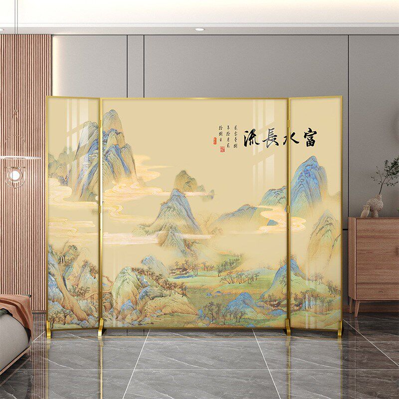 铝合金屏风隔断折叠n可移动办公室酒店大堂装饰活动遮挡千里江山