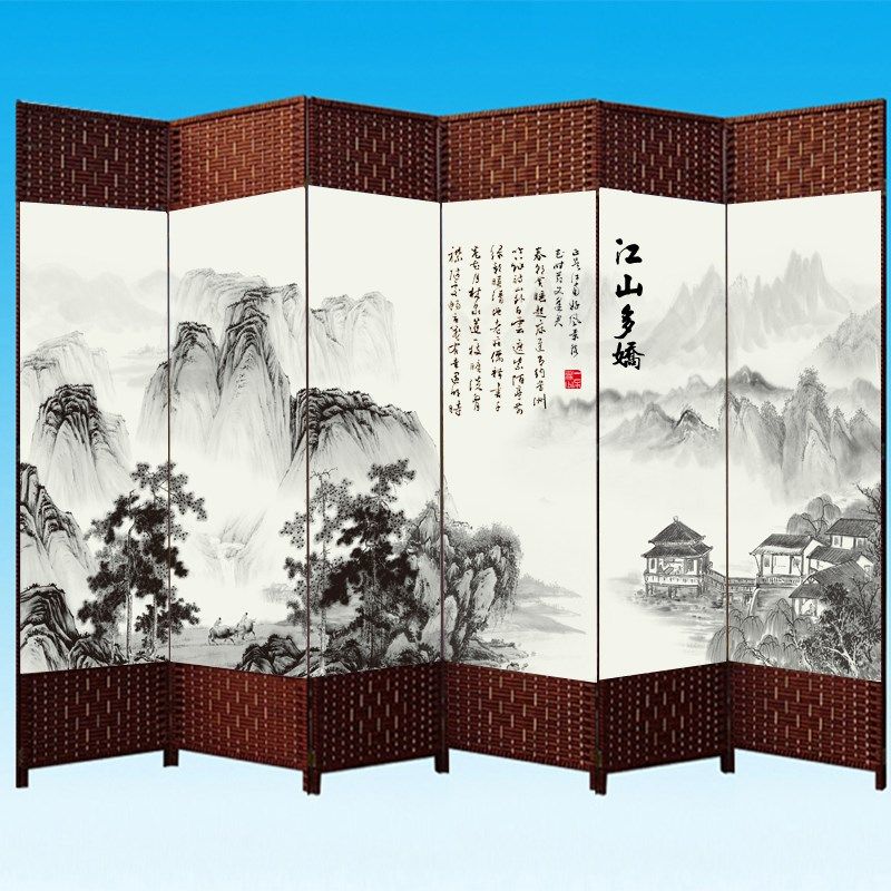 屏风卧室遮挡隔断墙客厅家用折叠移动G酒店餐厅饭店包间办公室平