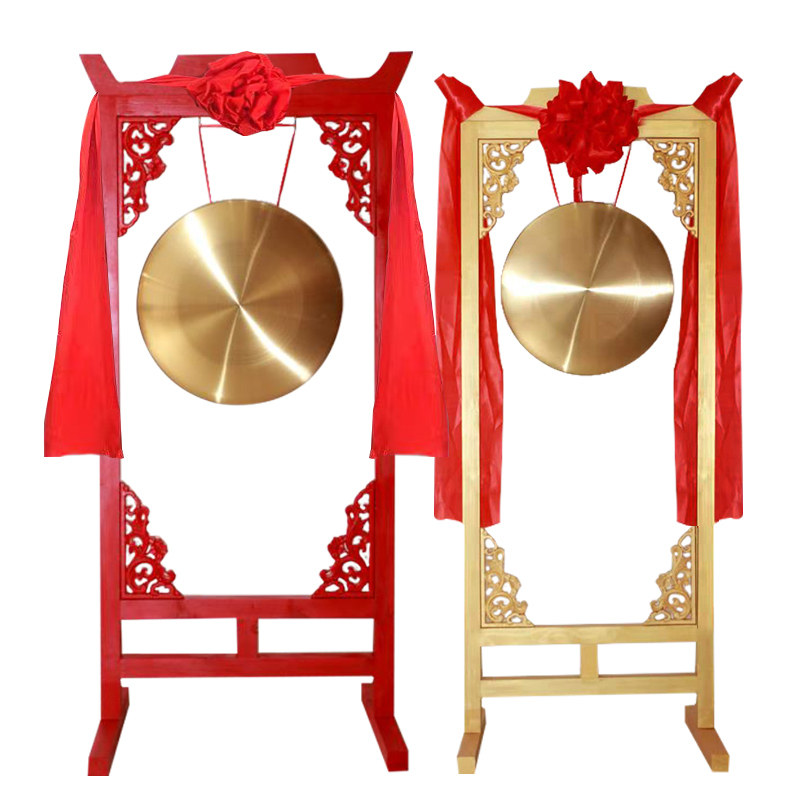铜锣锣鼓架子纯铜铜锣乐器高音大锣开业庆典销售铜锣开道锣架喜庆