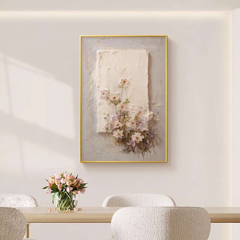 奶油风花卉竖款电表箱装饰画配电箱遮挡箱餐厅弱电箱开关盒挂画花