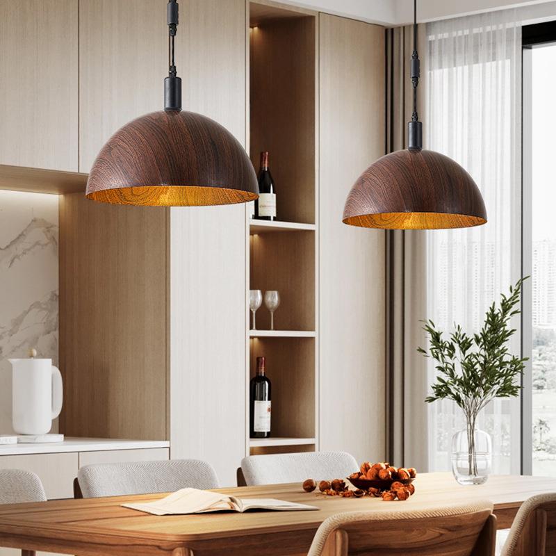 餐厅吊灯北欧木纹摇臂餐桌灯简约中式可移位伸缩卧室床头灯书房灯