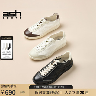 复古薄底德训鞋 超柔软Nappa羊皮平底板鞋 YOUTH「云柔」女鞋 ASH