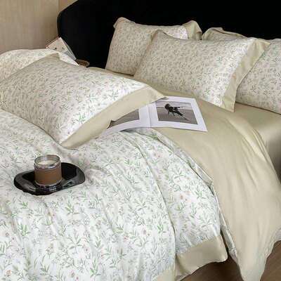 新中式100莱赛尔天丝四件套高档床单被套冰丝凉感可裸睡床上用品6
