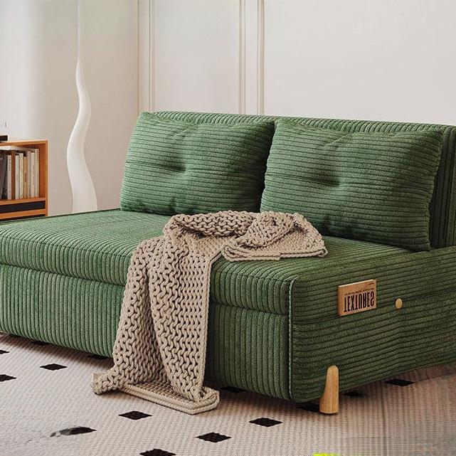 灯芯绒可折叠沙发床两用多功能小户型客厅双人单人阳台伸缩新款