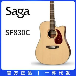 sagasf830萨伽吉他初学者民谣单板琴40寸云杉木原声款41寸saga850