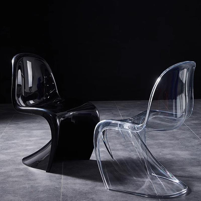 塑料椅子舒适北欧潘东椅创意简约透明塑料靠背椅设计师椅子凳子