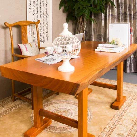 黄花梨大板桌实木原木整板现货老板办公会议餐桌茶台茶桌茶几