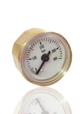 广东供应轴向铜壳迷你压力表微型横装高压表Y28Z 350BAR工厂直供