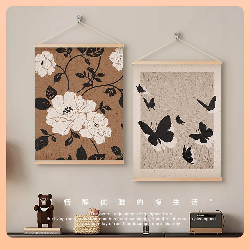 法式复古风客厅墙面挂布装饰画中古风电表箱遮挡壁画餐厅布艺