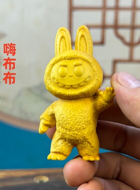 黄杨木雕拉布布公仔家居摆件