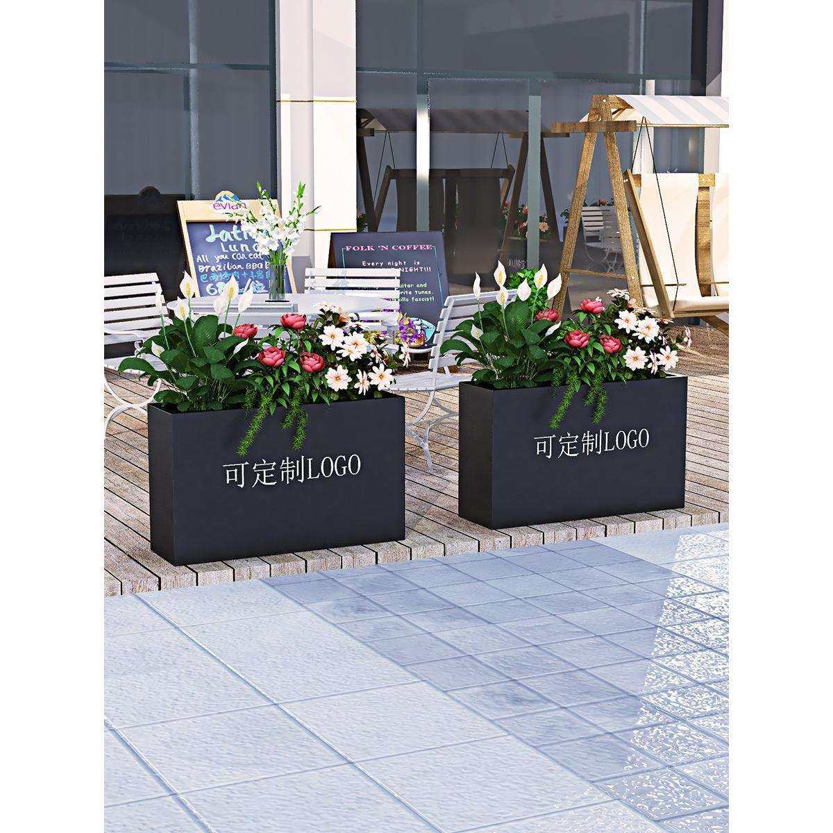 户外铁艺花箱围栏室外摆街道不锈钢花槽长方形花盆售楼部广场花坛,电子元器件市场,其它元器件,淘宝优惠券,粉丝福利购,淘宝优惠卷