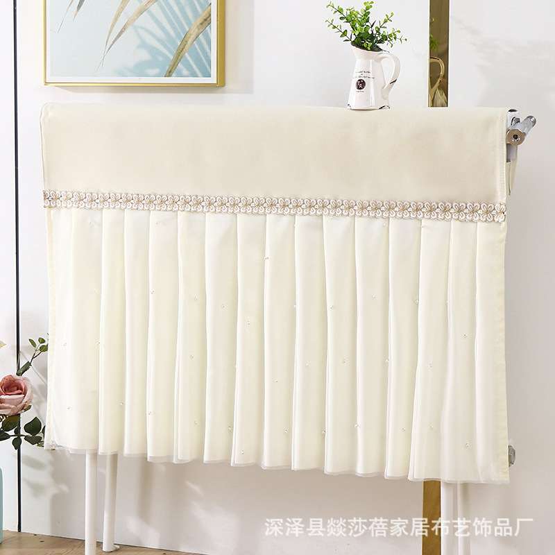 蕾丝暖气片防尘罩家用老式铸铁暖气罩遮挡装饰帘防熏黑墙简约现代图片