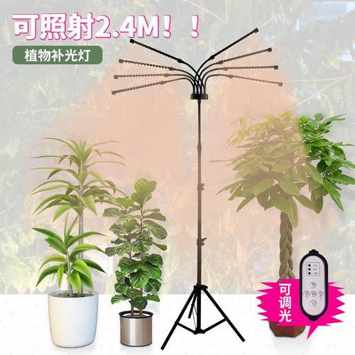 led植物生长灯全光谱植物生长灯落地支架定时花卉盆栽多肉育苗灯