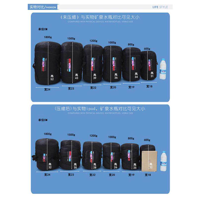 白狼户外双人睡袋方格情侣羽绒睡袋 户外成人睡袋