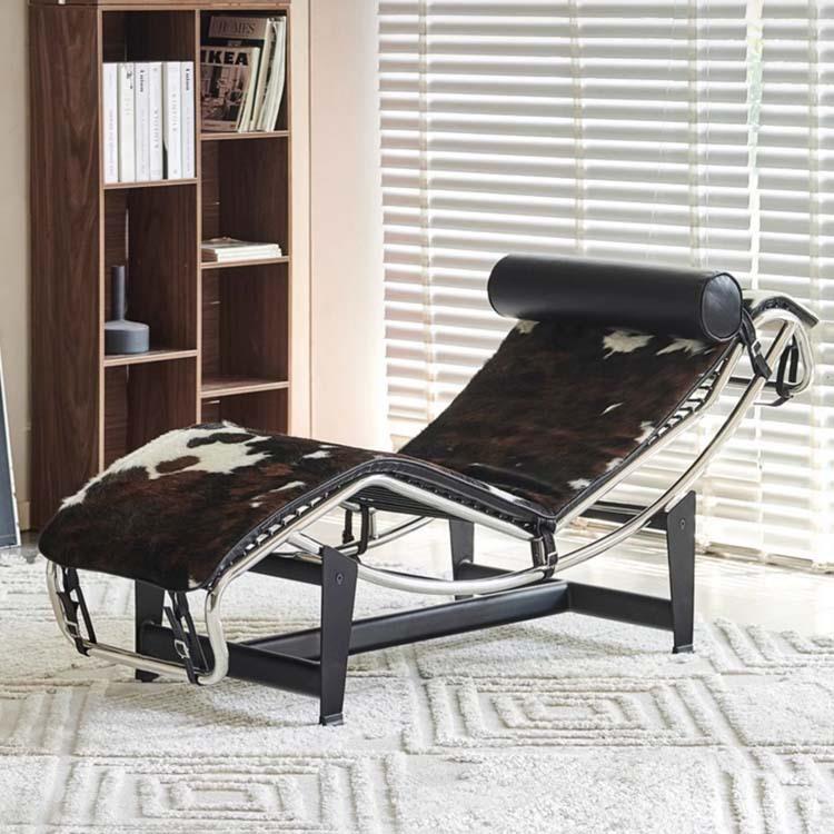 柯布西耶设计师LC4躺椅不锈钢休闲椅子家用阳台躺椅办公室午休椅