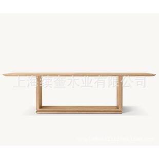 RH美式实木复古长桌餐桌椅组合别墅外贸出口别墅餐厅家具工厂直销