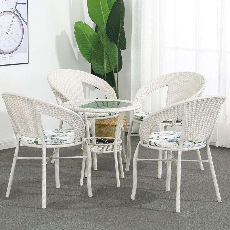 阳台小桌椅茶几藤椅三件套组合家用户外编织滕椅单人休闲简约现代