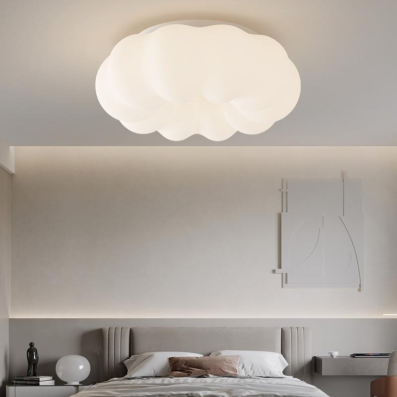 奶油风南瓜吊灯北欧卧室灯餐厅吸顶灯现代流行吸吊两用灯具