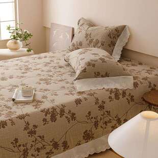 全棉纱布床盖纯棉纱布床盖色织提花四层纱布床单床罩午睡沙发盖毯