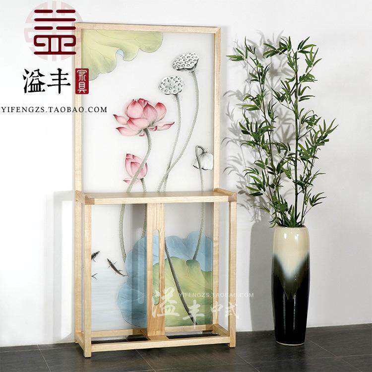 屏风隔断客厅新中式入户玄关案台卧室遮挡家用移动简实木现代座屏