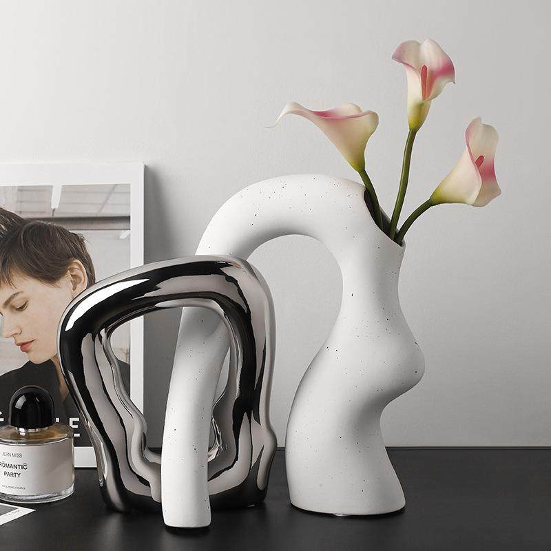 贝汉美异形交叉管陶瓷花瓶酒柜玄关柜装饰品摆件跨境热采一件,橡塑材料及制品,工业陶瓷,淘宝优惠券,粉丝福利购,淘宝优惠卷