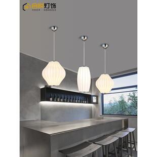 日式灯具蚕丝吊灯餐厅酒店饭厅楼梯灯新中式灯笼布艺禅意日式吊灯