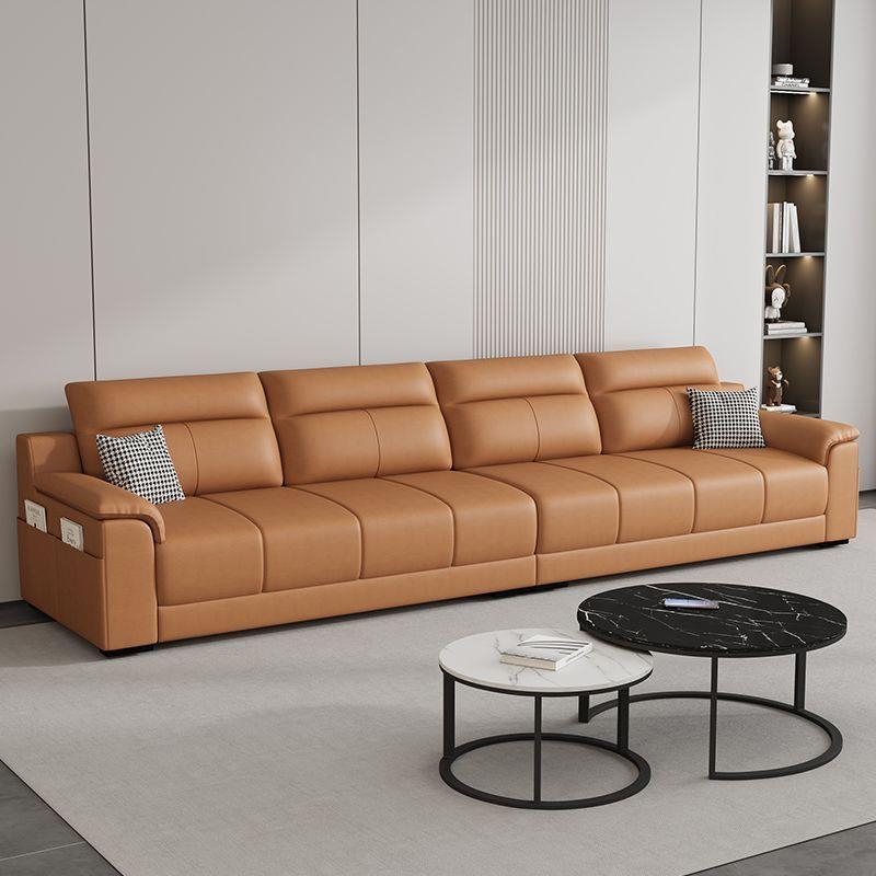 意式极简钢琴键猫抓皮沙发客厅大小户型家用直排三四人位皮艺沙发