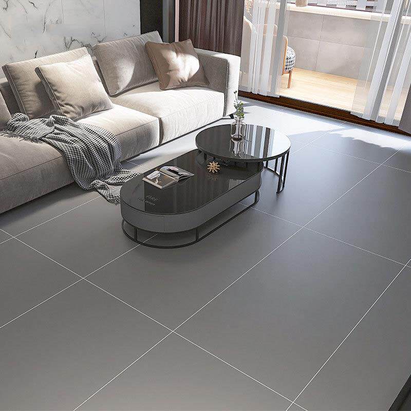 胜居 客厅简约现代深灰色地砖 卫生间浴室防滑素色哑光通体瓷砖