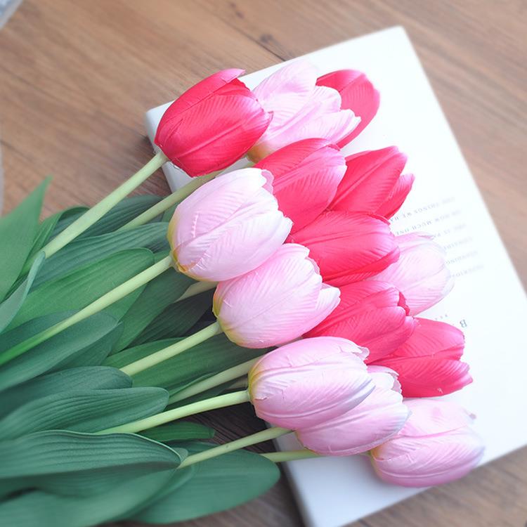 单支仿真花单朵郁金香假花绢花客厅餐桌装饰花卉插花郁金香假花束