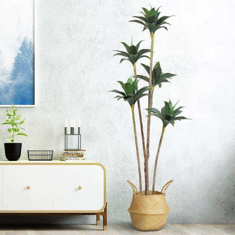 工厂北欧仿生植物大型盆栽室内装饰摆件假树 仿真绿植 龙舌兰