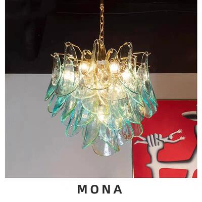 花瓣手工玻璃中古客厅吊灯法式Murano穆拉诺别墅大厅设计师艺术灯
