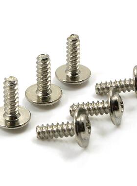 PWB镀镍圆头带垫平尾十字自攻螺丝M1.7 圆头十字小螺丝螺钉