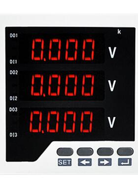 伊莱科ELE-3AV33 AC450V三相数显交流电压表数字电表96x96