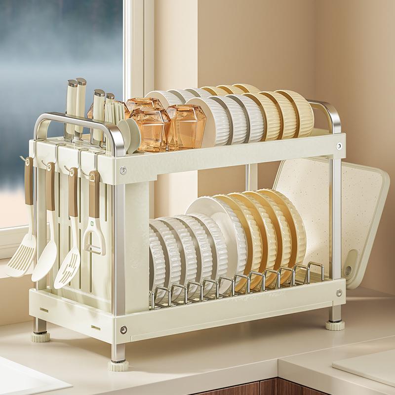 不锈钢厨房置物架碗碟碗盘架台面多功能碗架橱柜内碗筷收纳沥水架