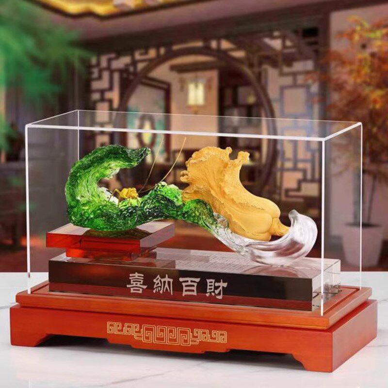 百财白菜琉璃摆件客厅玄关办x公室高档装饰乔迁开业礼物品公司搬
