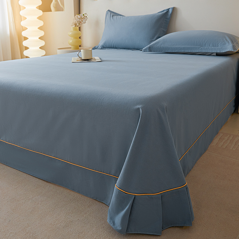 A类全棉加厚磨毛床单单件单双人被单枕套三件套2024新款炕单