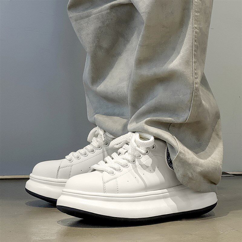 小众设计厚底小白鞋男款春夏季透气板鞋潮鞋M情侣鞋百搭增高鞋6cm